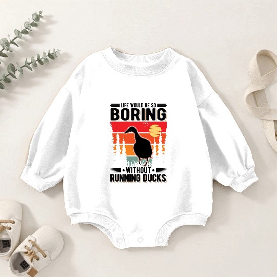 Running Duck Gift Bottle Baby Romper Sweatshirts