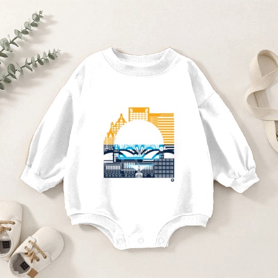 Milwaukee Skyline Squared Milwaukee Peoples Flag D Baby Romper Sweatshirts
