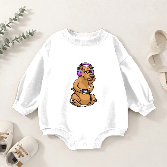 Irish Terrier Dog Gamer Video Game Gaming Irish Baby Romper Sweatshirts