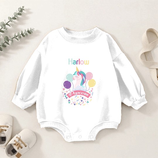 Harlow And Popcorn Merch Popcorn The Pony Baby Romper Sweatshirts