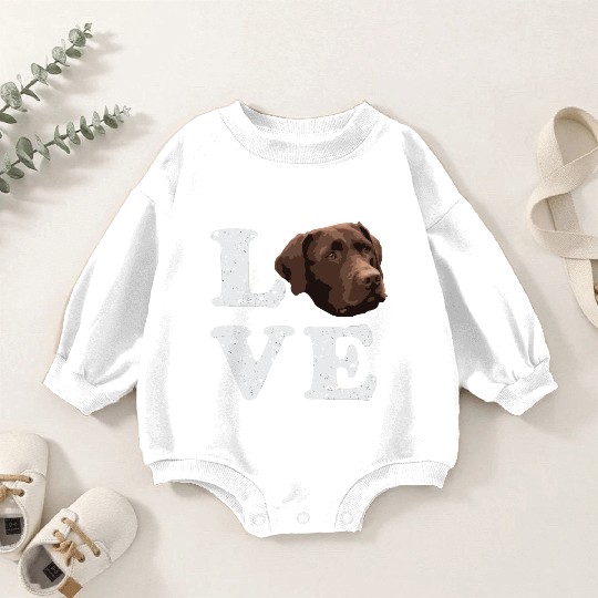 I Love My Chocolate Lab Labrador Retriever Dog Baby Romper Sweatshirts