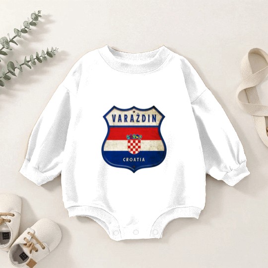 Varaždin Croatia flag coat of arms design Baby Romper Sweatshirts