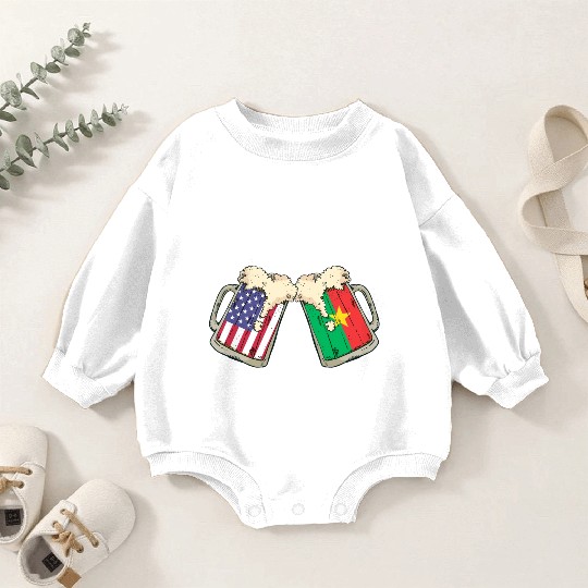 Burkinabe American Grown Country Cheers Beer Drink Baby Romper Sweatshirts