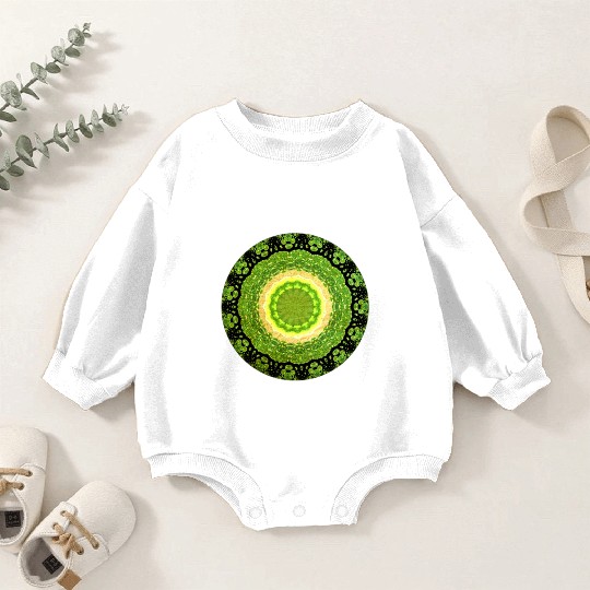 Green Yellow Sun Baby Romper Sweatshirts