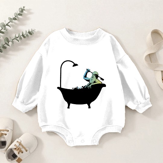 Banksy - Grandpa in the bathtub Baby Romper Sweatshirts