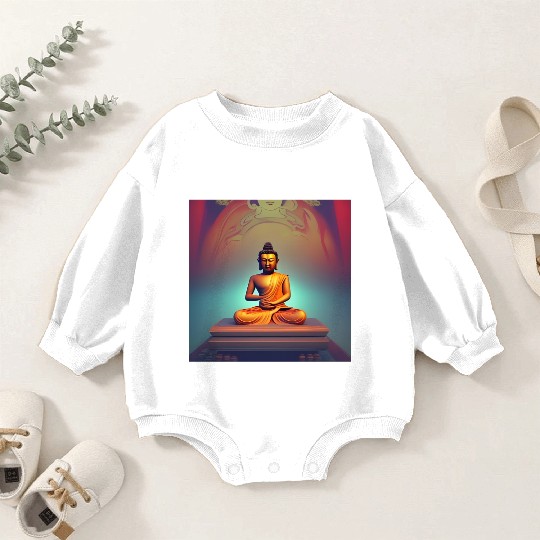 Buddha statue portrait Baby Romper Sweatshirts