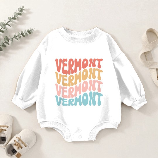 Retro Vermont Use State Baby Romper Sweatshirts