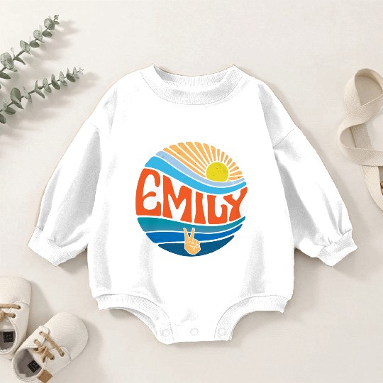 Emily Baby Romper Sweatshirts Vintage Sunset Emily Groovy Tie Dye