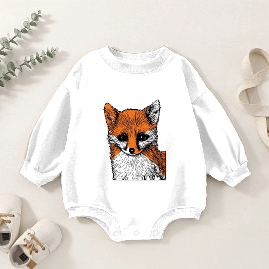Fox Drawing Nature Forest Save The Planet Baby Romper Sweatshirts