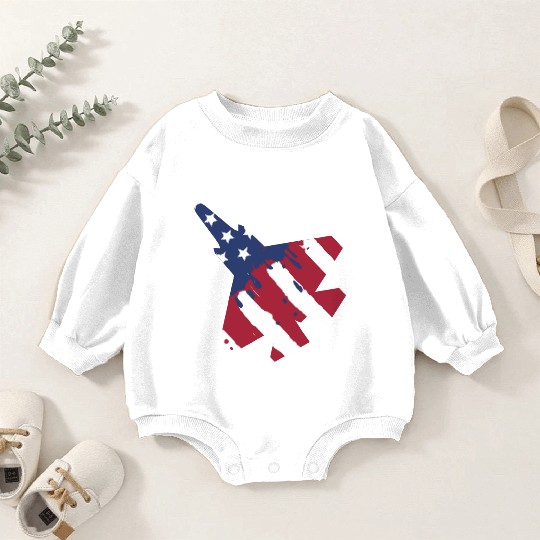 F-35 Lightning Military American Painted Flag Jet Baby Romper Sweatshirts