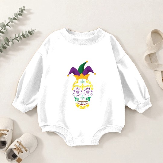 Bone Skeleton Festival Parade Beads Mardi Gras Baby Romper Sweatshirts