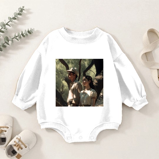 screengrab from a 1920s film scene beautiful Baby Romper Sweatshirts