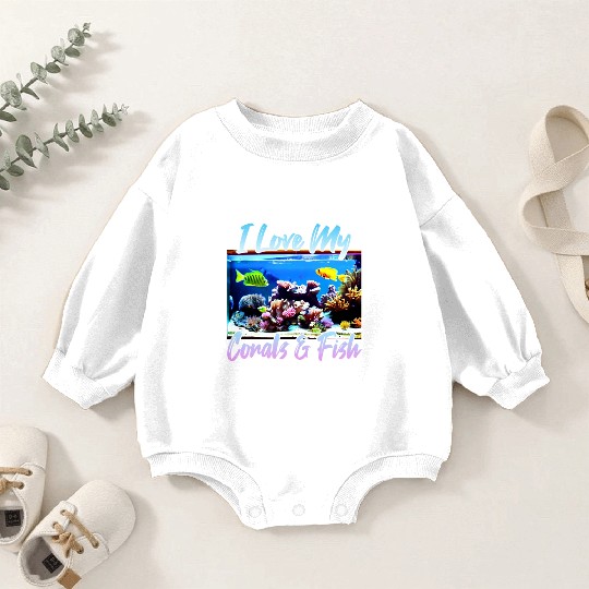 Saltwater aquarium coral fish Baby Romper Sweatshirts