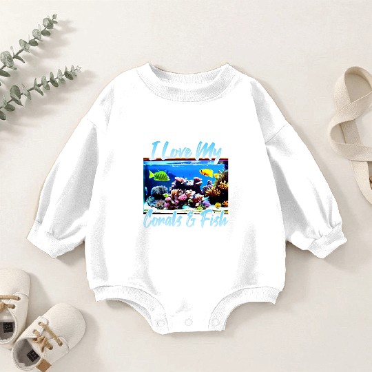 Saltwater aquarium coral fish Baby Romper Sweatshirts