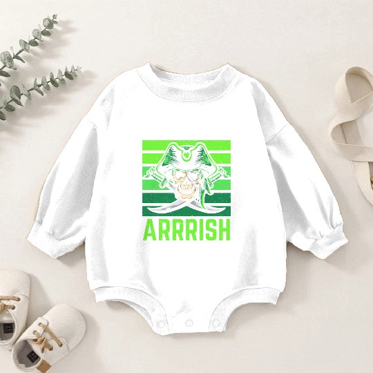 Shenanigan St. Patricks Day Irish Pirate Shamrock Baby Romper Sweatshirts