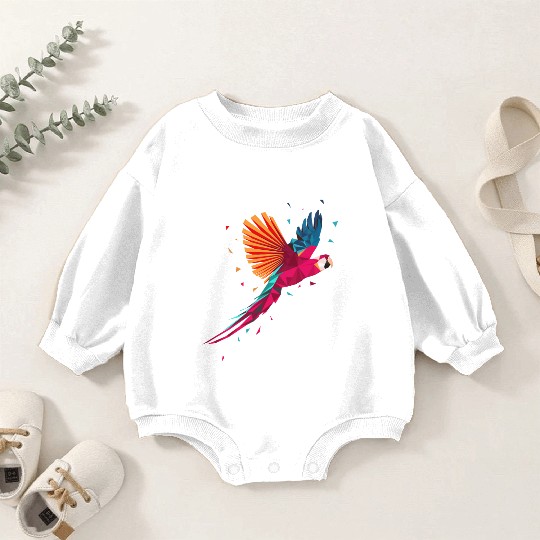 Macaw Parrot Geometric Bird Parakeet Ornitholog Gi Baby Romper Sweatshirts