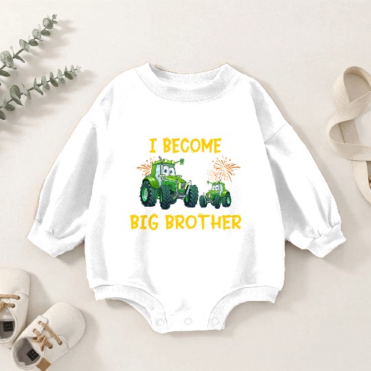 Big brother farmer tractor Baby Romper Sweatshirts