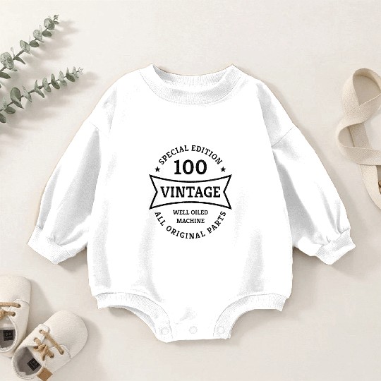 100 Year Old Born 1923 Vintage 100th Birthday Gift Baby Romper Sweatshirts