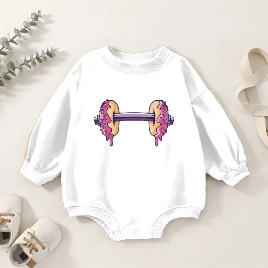 Workout with donuts dumbbell Baby Romper Sweatshirts