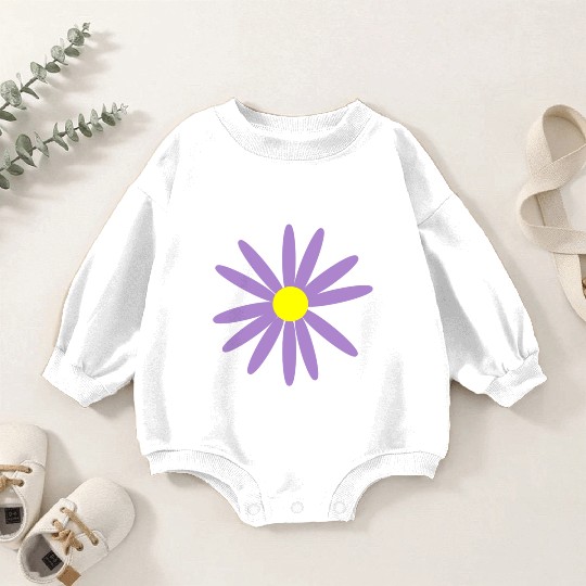 Lavender Daisy Baby Romper Sweatshirts