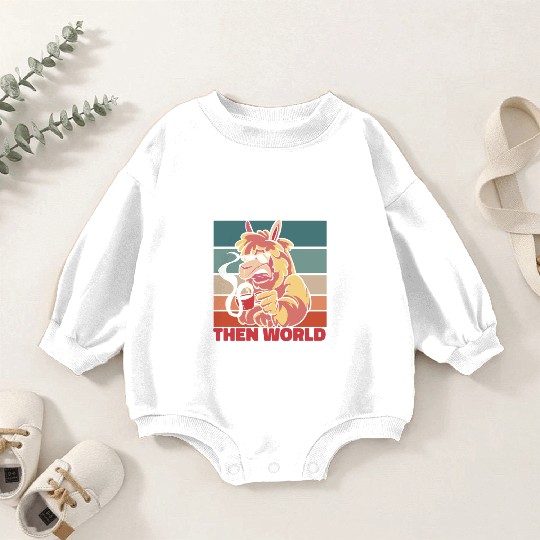 Alpaca Alpaka Coffee Sunglasses Baby Romper Sweatshirts