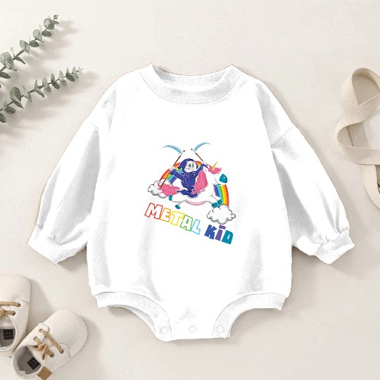 Metal Kid Music Unicorn Skeleton Rocker Rock Heavy Baby Romper Sweatshirts