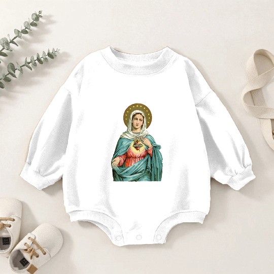 Immaculate Heart of Mary Our Blessed Mother Cathol Baby Romper Sweatshirts