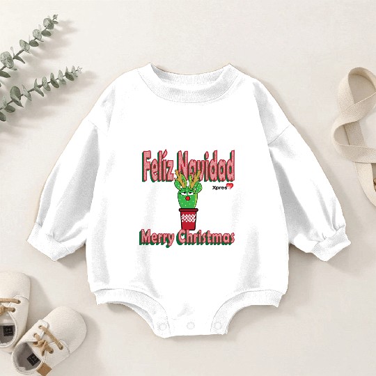 Felíz Navidad Cactus Lady Baby Romper Sweatshirts