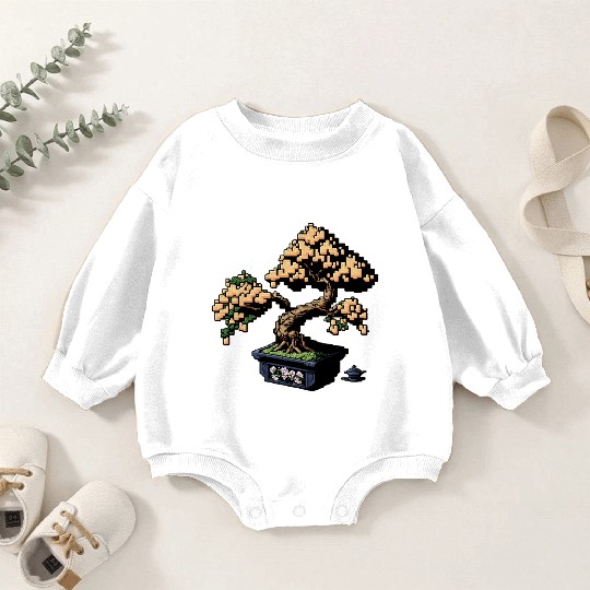 8 Bit Bonsai Tree Baby Romper Sweatshirts