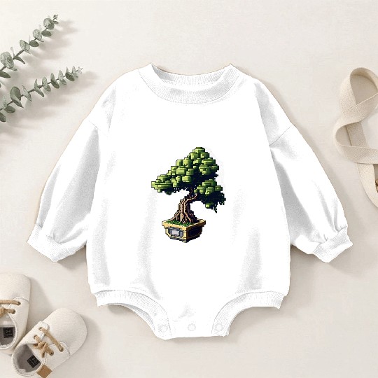 8 Bit Bonsai Tree Baby Romper Sweatshirts