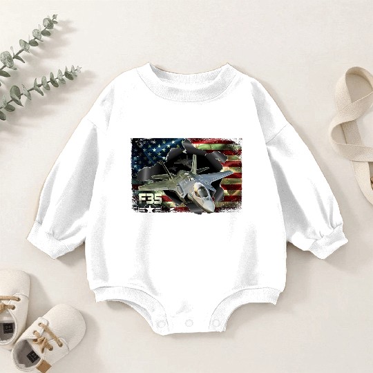 F 35 Lightning Air Force Military Veteran Pride US Baby Romper Sweatshirts