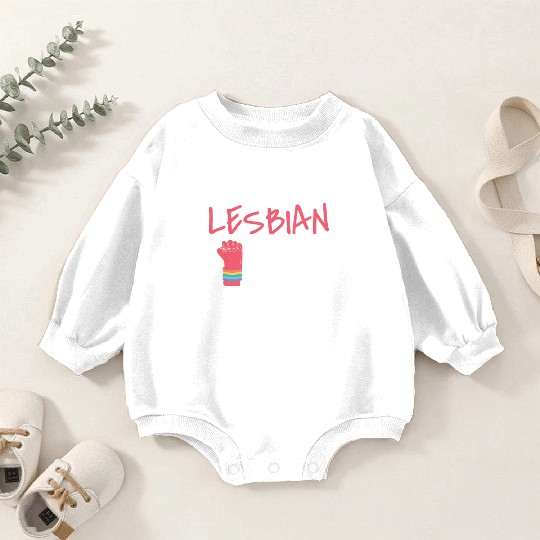 Lesbian AF LGBT Graffiti Fist Pride Colors Baby Romper Sweatshirts