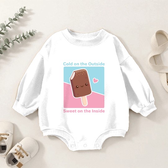 Cold on the Outside Sweet on the Inside Ice cream Baby Romper Sweatshirts