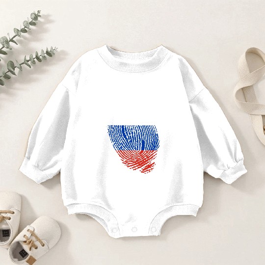 Russian flag fingerprints Baby Romper Sweatshirts