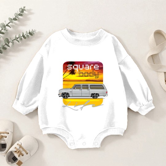 square Light Silver Baby Romper Sweatshirts
