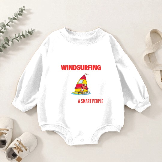 Windsurfer Wave Ocean Windsurfing Sailboarding Baby Romper Sweatshirts