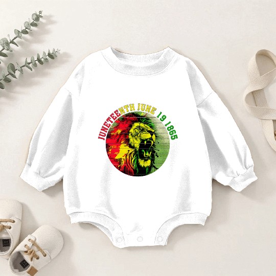 Juneteenth lion Black Pride African American Baby Romper Sweatshirts