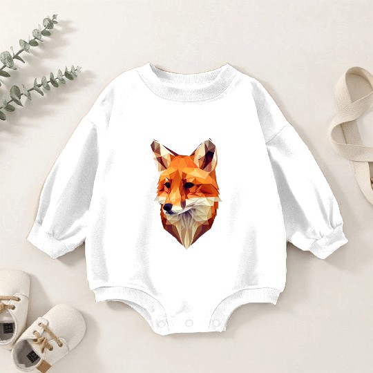 Fox Polygon Wild Animal Lover Wildlife Zookeeper Baby Romper Sweatshirts