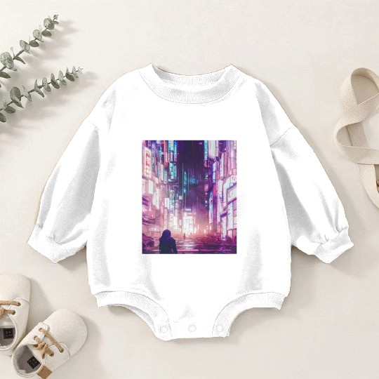 Cyberpunk Vaporwave Anime Japan Cyber aesthetic Baby Romper Sweatshirts