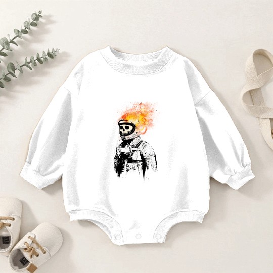 Skeleton in Flames Baby Romper Sweatshirts