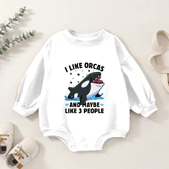 I like orcas and maybe like 3 people killer whale Baby Romper Sweatshirts