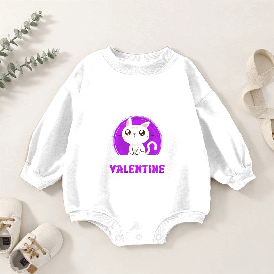 Cat love My cat is my valentine Valentine's Day Baby Romper Sweatshirts