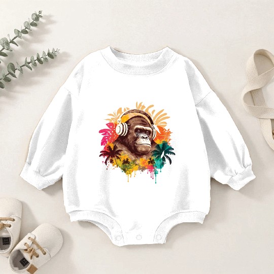 Gorilla DJ Music Baby Romper Sweatshirts