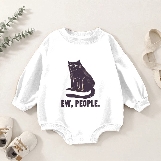 Ew People - Funny Black Cat Lovers Baby Romper Sweatshirts