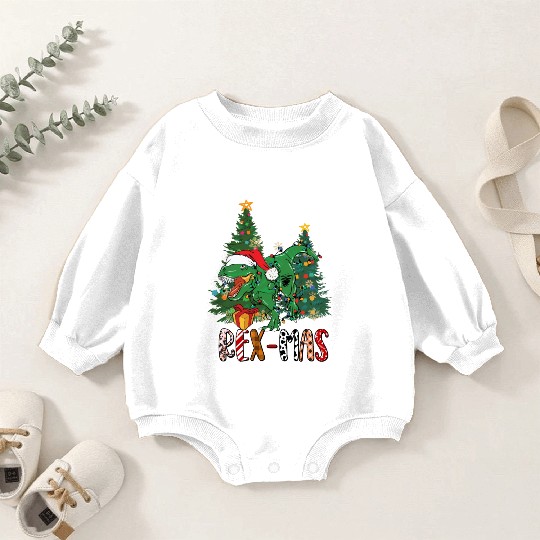 Dino dinosaur T-rex Trex Tyrannosaurus Xmas Baby Romper Sweatshirts