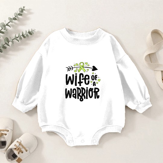 Wife Of A Warrior Lymphoma Cancer Awareness Baby Romper Sweatshirts