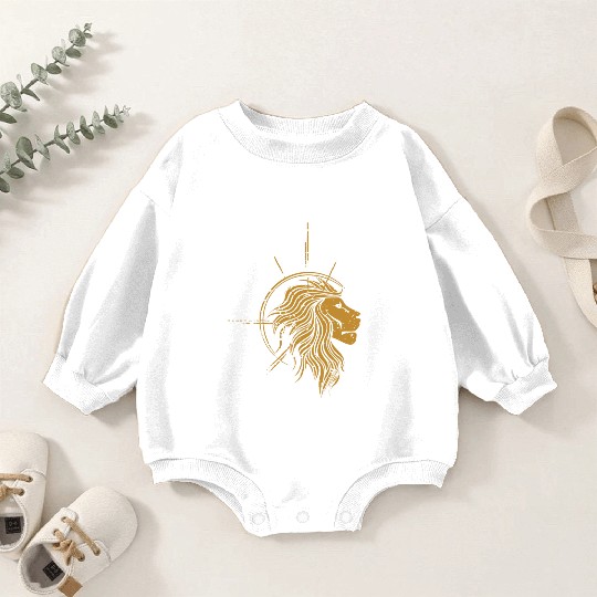 Leo Celestial Lion Head Astrology Zodiac Sign Baby Romper Sweatshirts