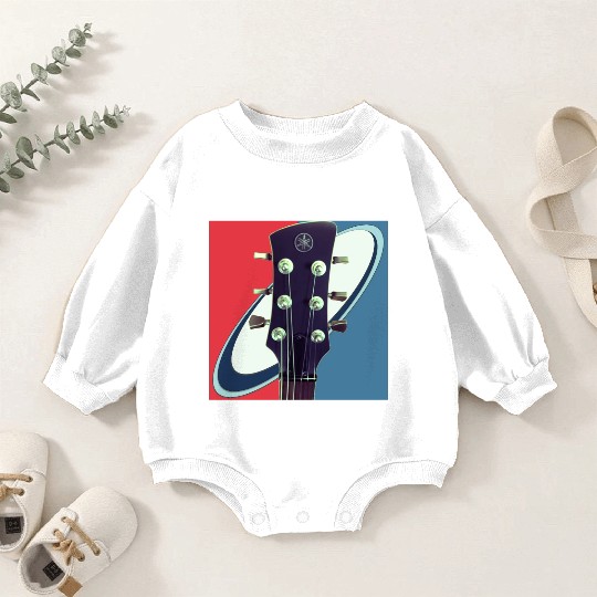 Red White Blue Rock and Roll Themed Guitar Baby Romper Sweatshirts