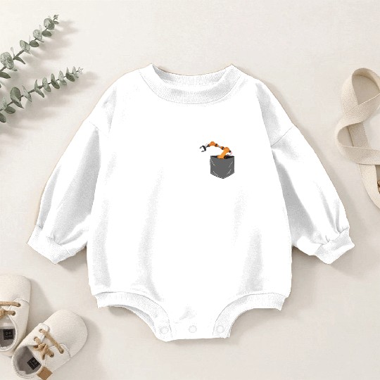 Robot Robotics Engineer Pocket Baby Romper Sweatshirts