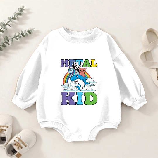 Unicorn Shark Panda Cat Love Music Rock Metal Kid Baby Romper Sweatshirts